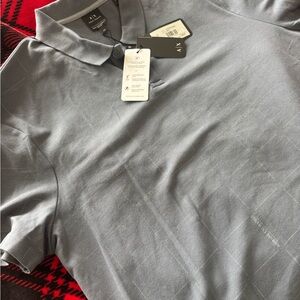 Armani Exchange Light Gray Polo Shirt